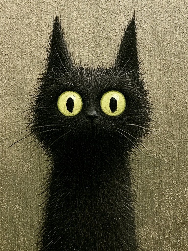 Black Cat Portrait Illustration Poster. poster — animals art