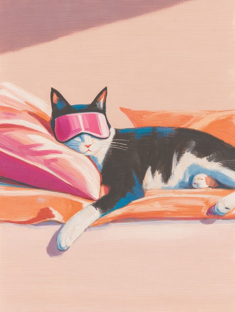 Relaxing Cat — Illustration Print. poster — animals art