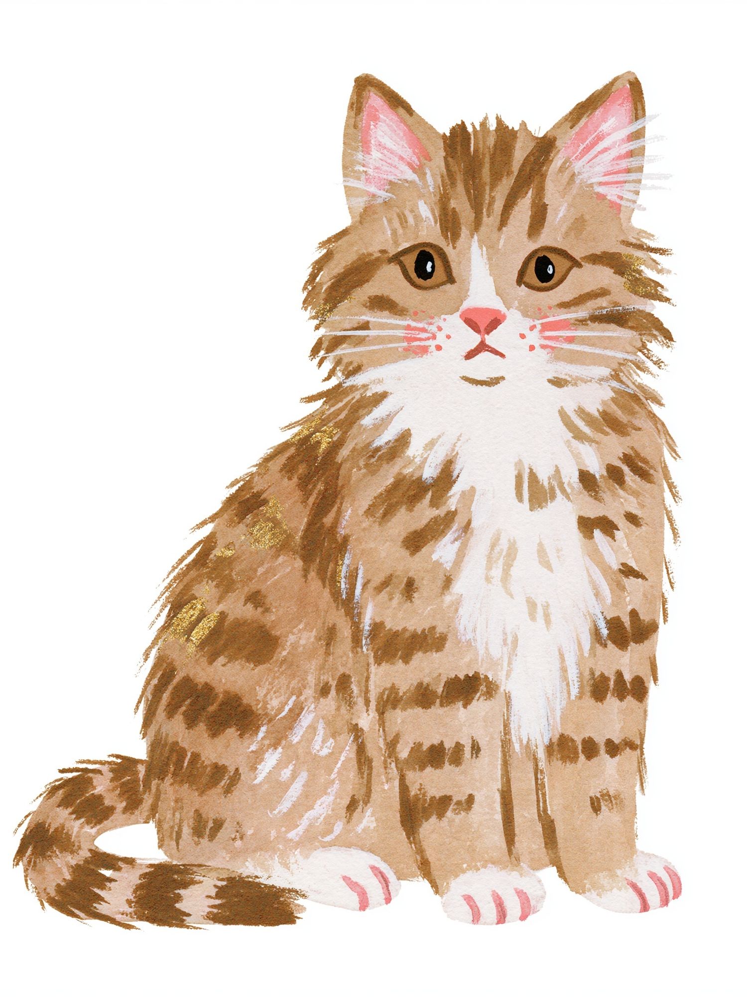 Watercolor Tabby Cat Poster. poster detail