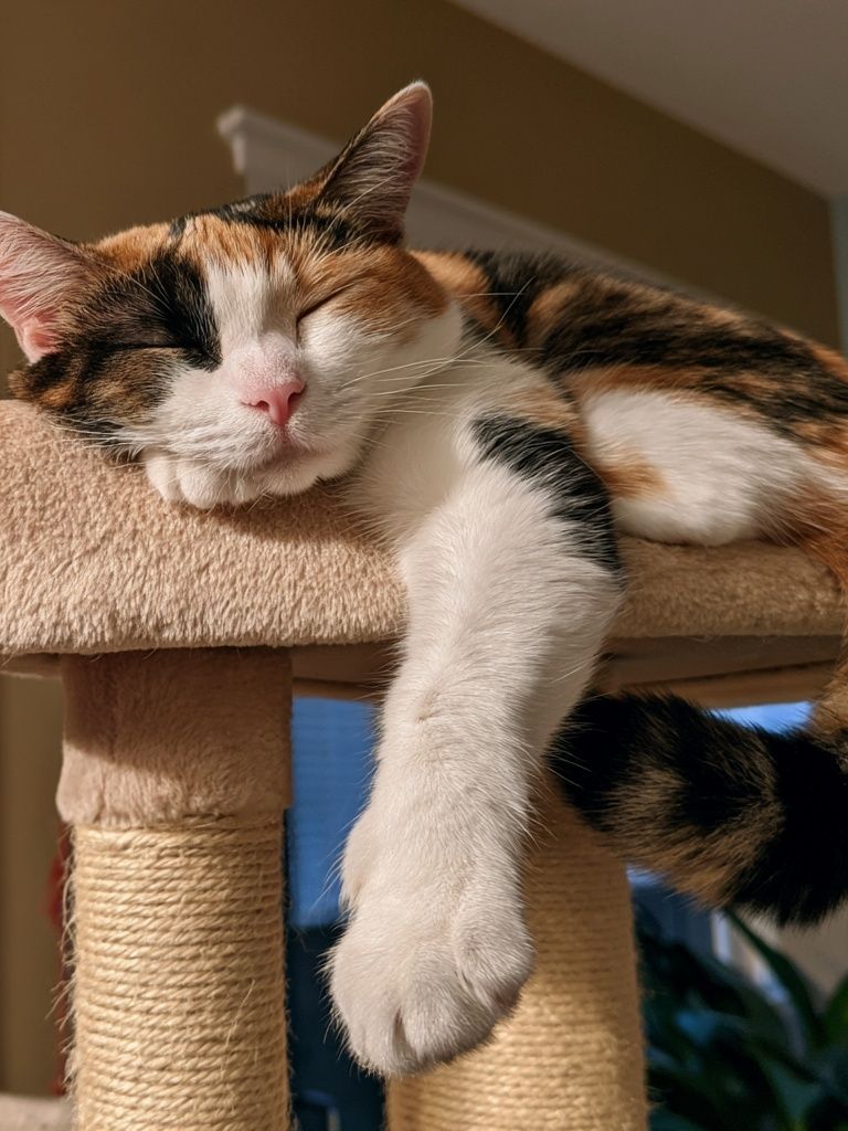 Sleeping Calico Cat Photography Poster. poster — animals art