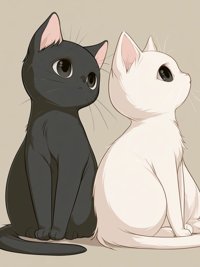 Two Cats Illustration Poster. poster — animals art