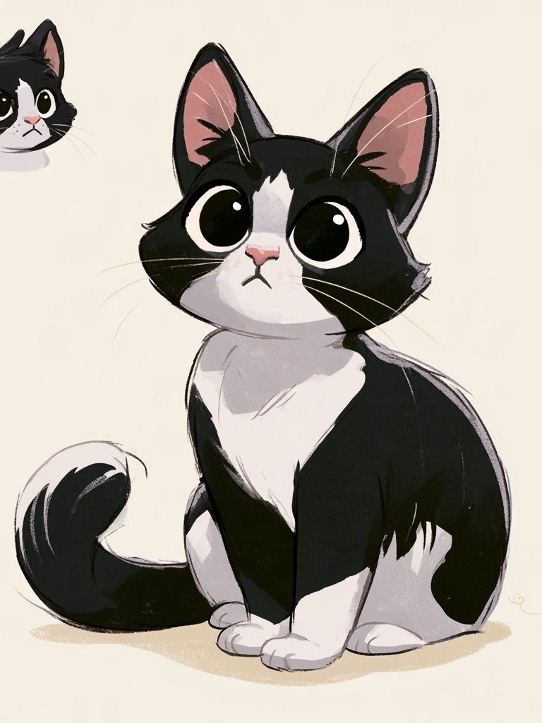 Tuxedo Cat Cartoon Poster. poster detail