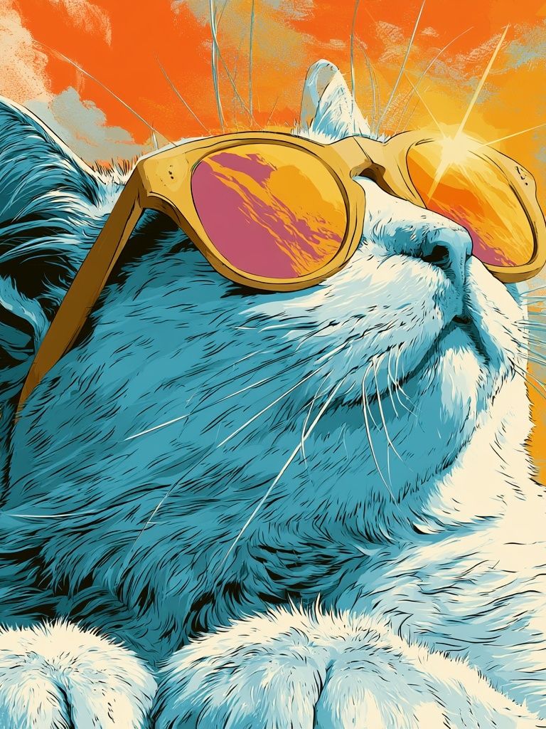Cool Cat Pop-Art Poster. poster — animals art