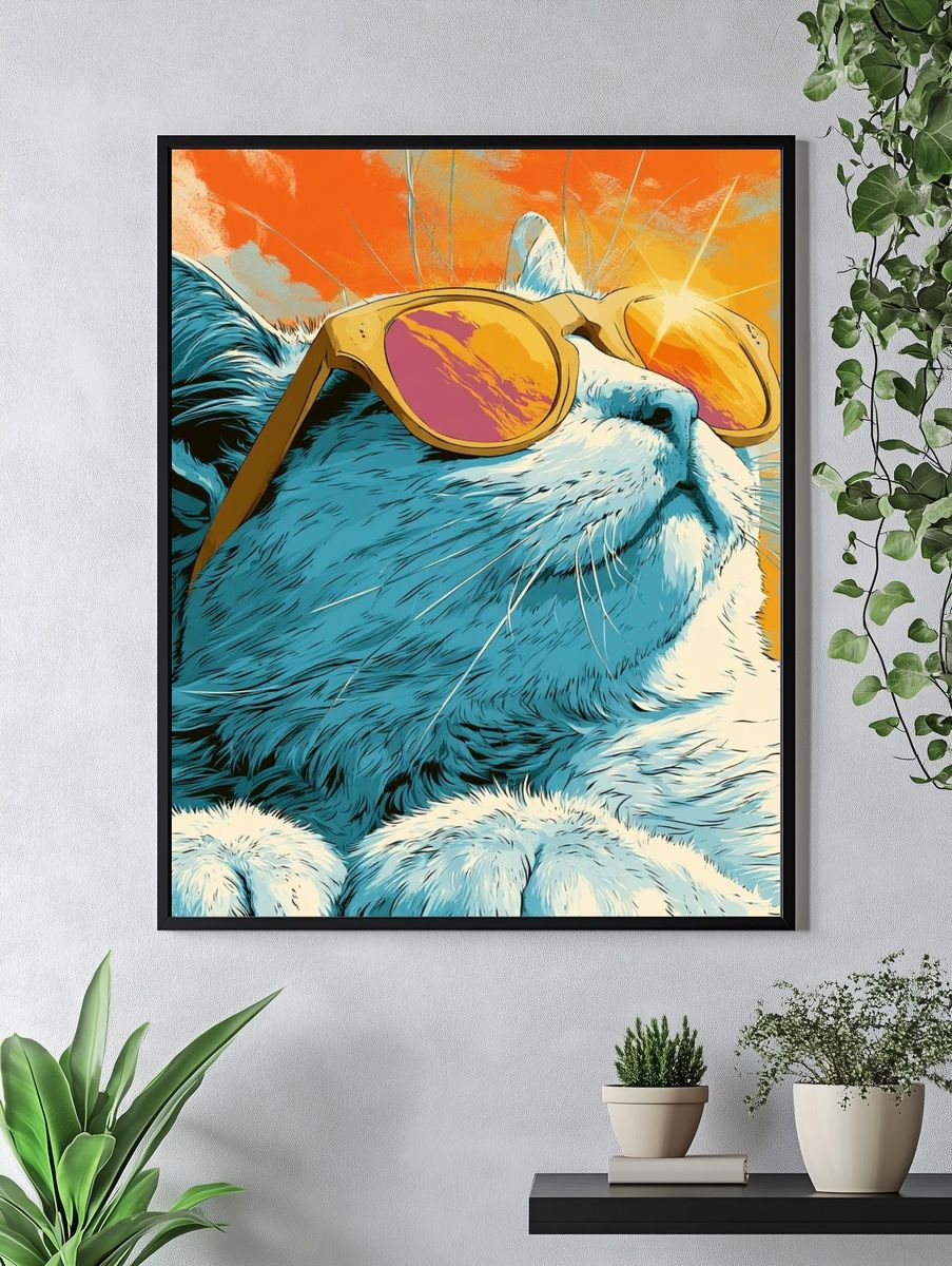 Cool Cat Pop-Art Poster. — room view 4