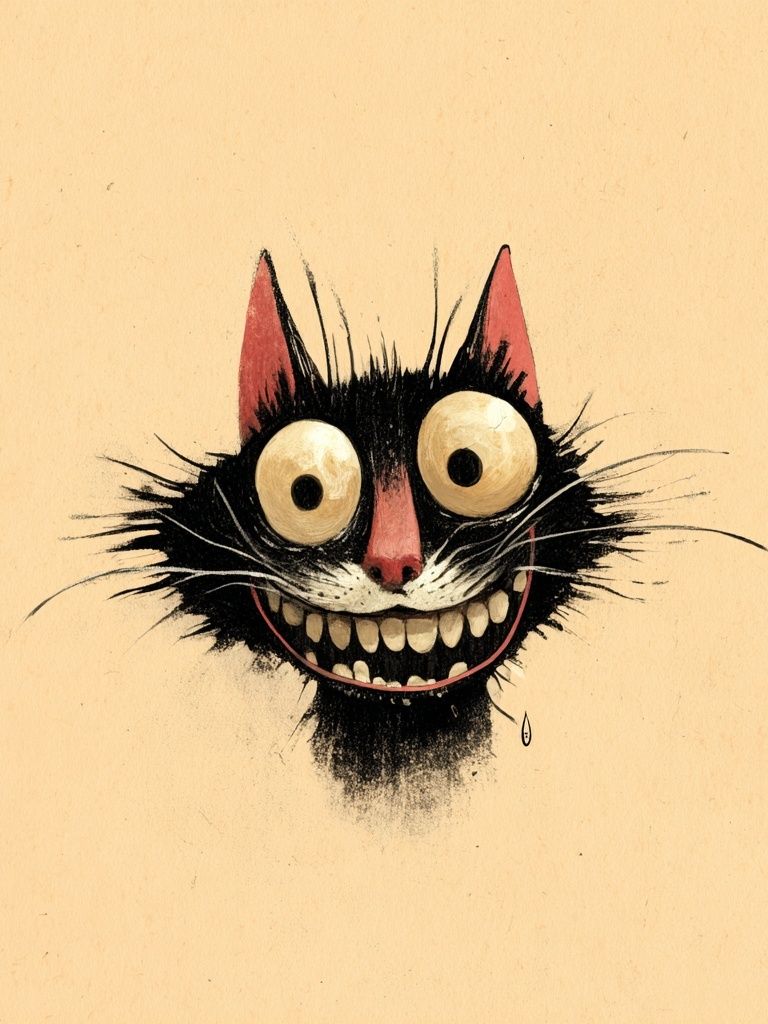 Grinning Cat Illustration Poster. poster — animals art