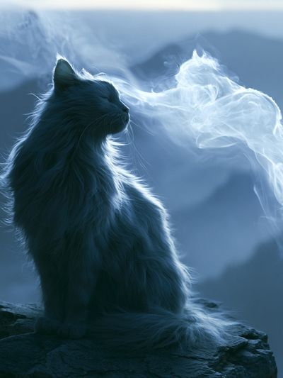 Mystic Cat Silhouette Poster. poster