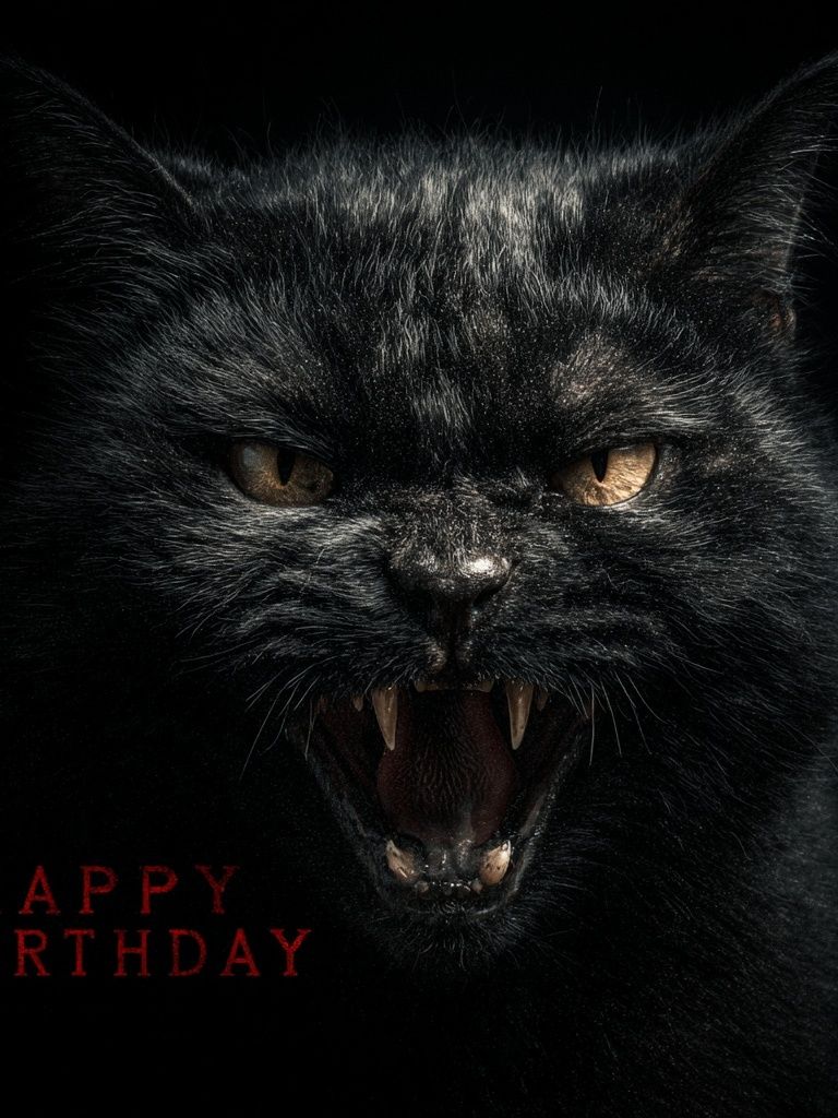 Black Cat Horror Typography Poster. poster detail