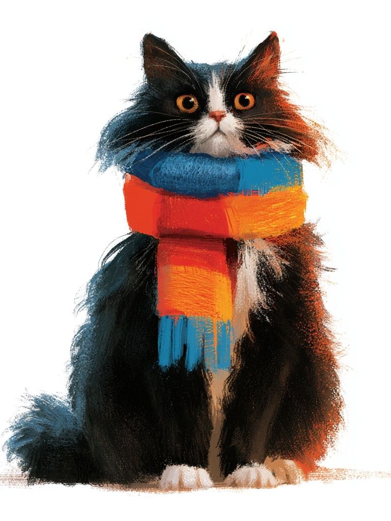 Colorful Cat Portrait Print. poster detail