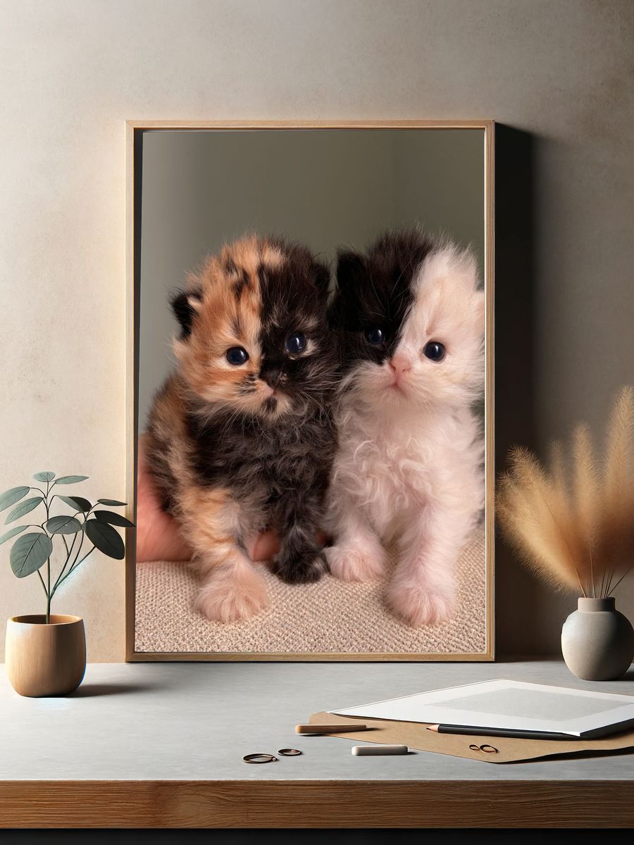 Fluffy Kittens Photography Poster. — room view 2