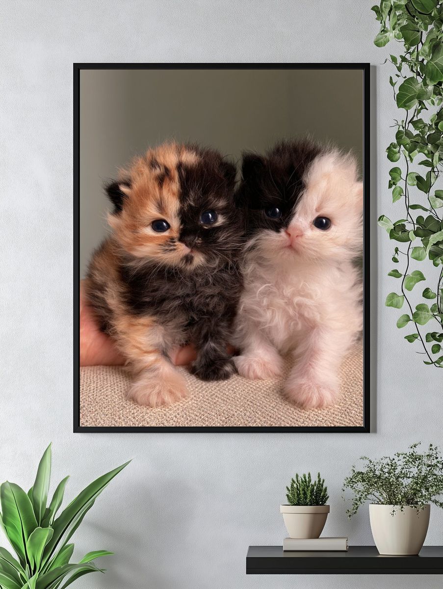Fluffy Kittens Photography Poster. — room view 4