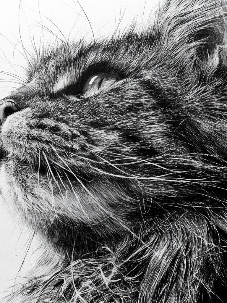 Black Cat Portrait Print. poster detail