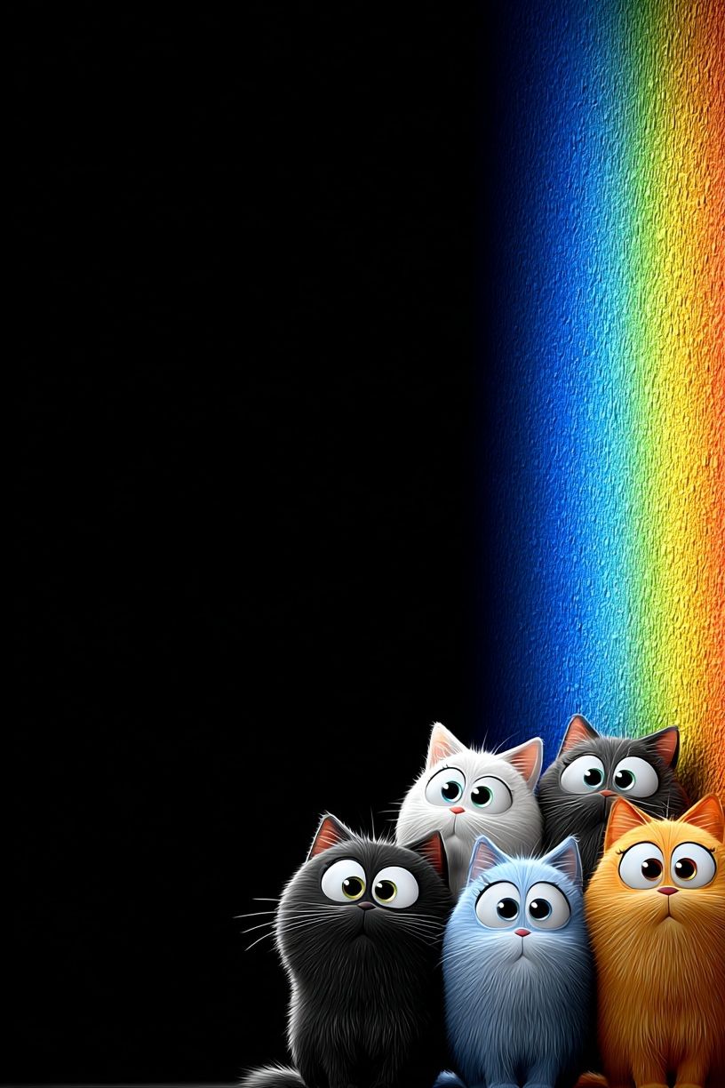 Colorful Cats — Cartoon Print. poster detail