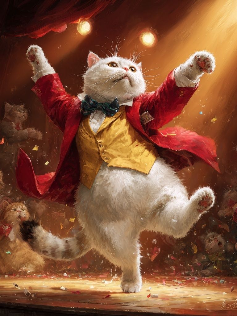 Dancing Cat — Funny Print. poster detail