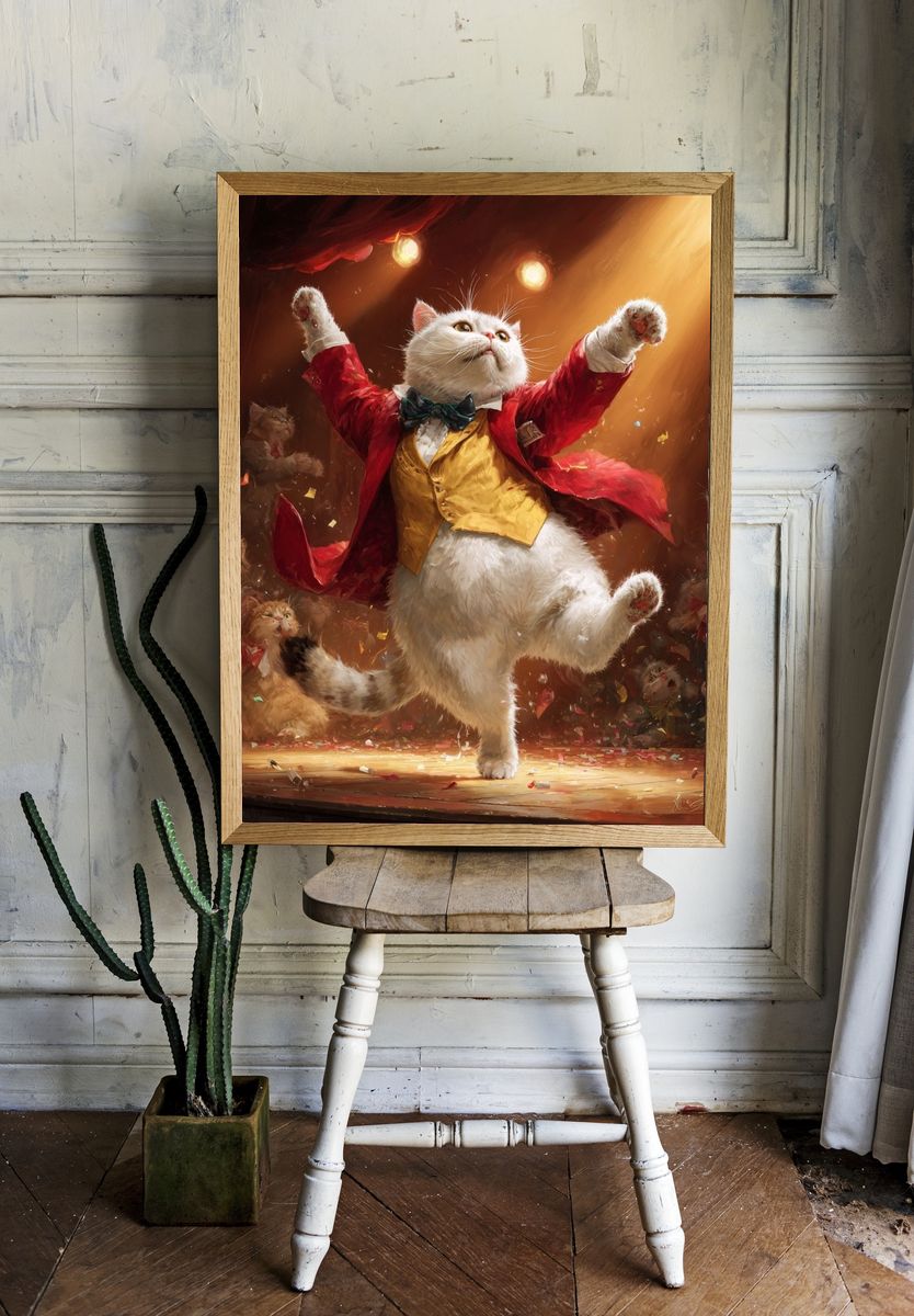 Dancing Cat — Funny Print room preview