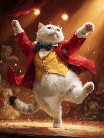 Dancing Cat — Funny Print. poster