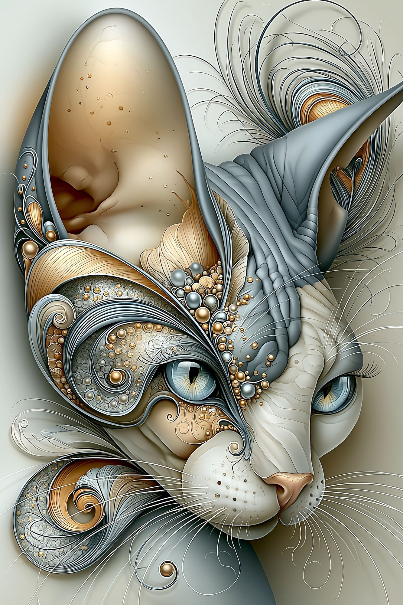 Abstract Cat Portrait Poster. poster detail