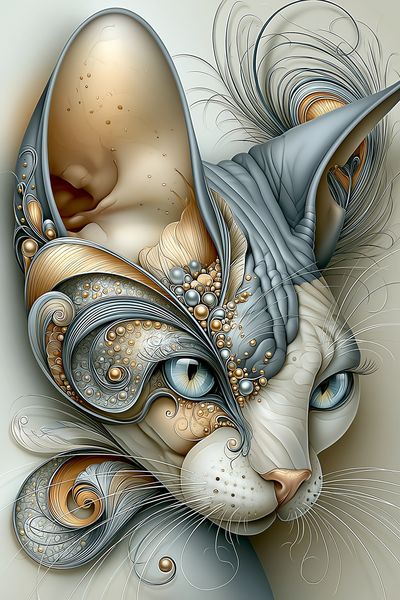 Abstract Cat Portrait Poster. poster