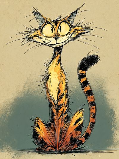 Whimsical Cat Sketch Poster. poster