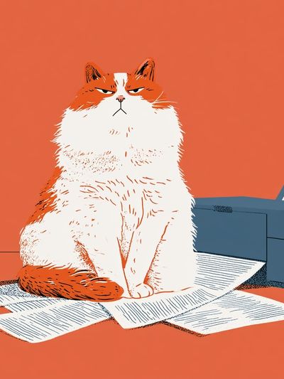 Grumpy Cat Illustration Poster.