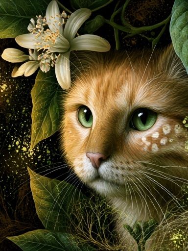 Forest Cat Illustration Poster. poster detail