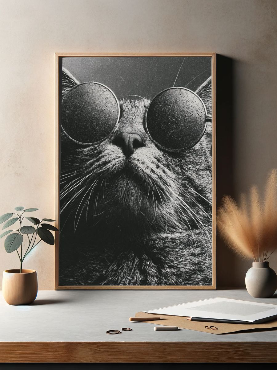 Cool Cat Portrait Photography Poster. — room view 2