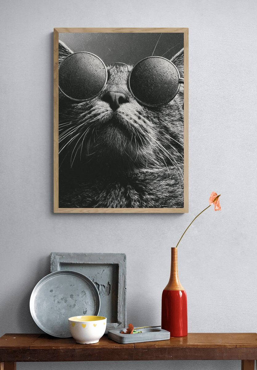 Cool Cat Portrait Photography Poster. — room view 3