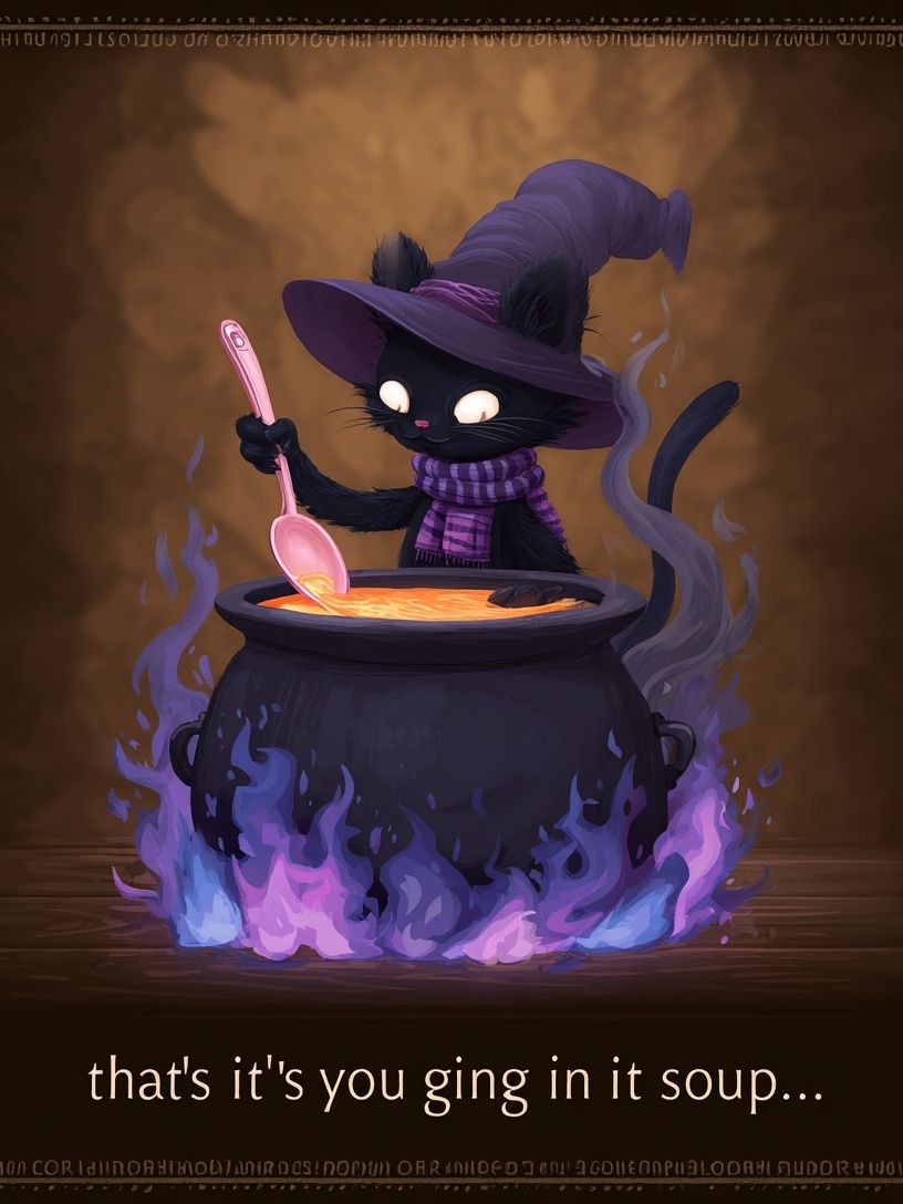 Black Cat Witch — Illustration Print. poster — illustration art
