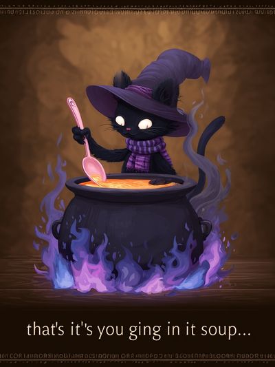 Black Cat Witch — Illustration Print. poster