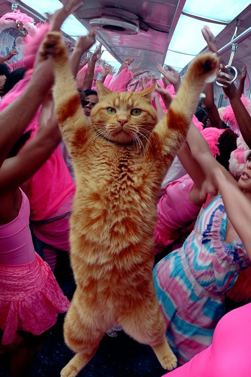 Dancing Cat Party Poster. poster detail