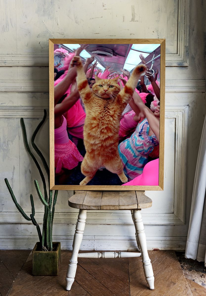 Dancing Cat Party Poster. — room view 1