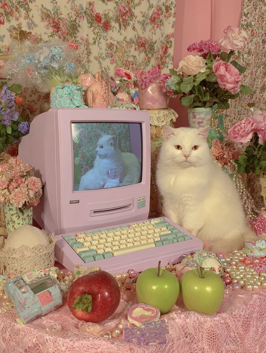 Pastel Cat Still Life Poster. poster — animals art