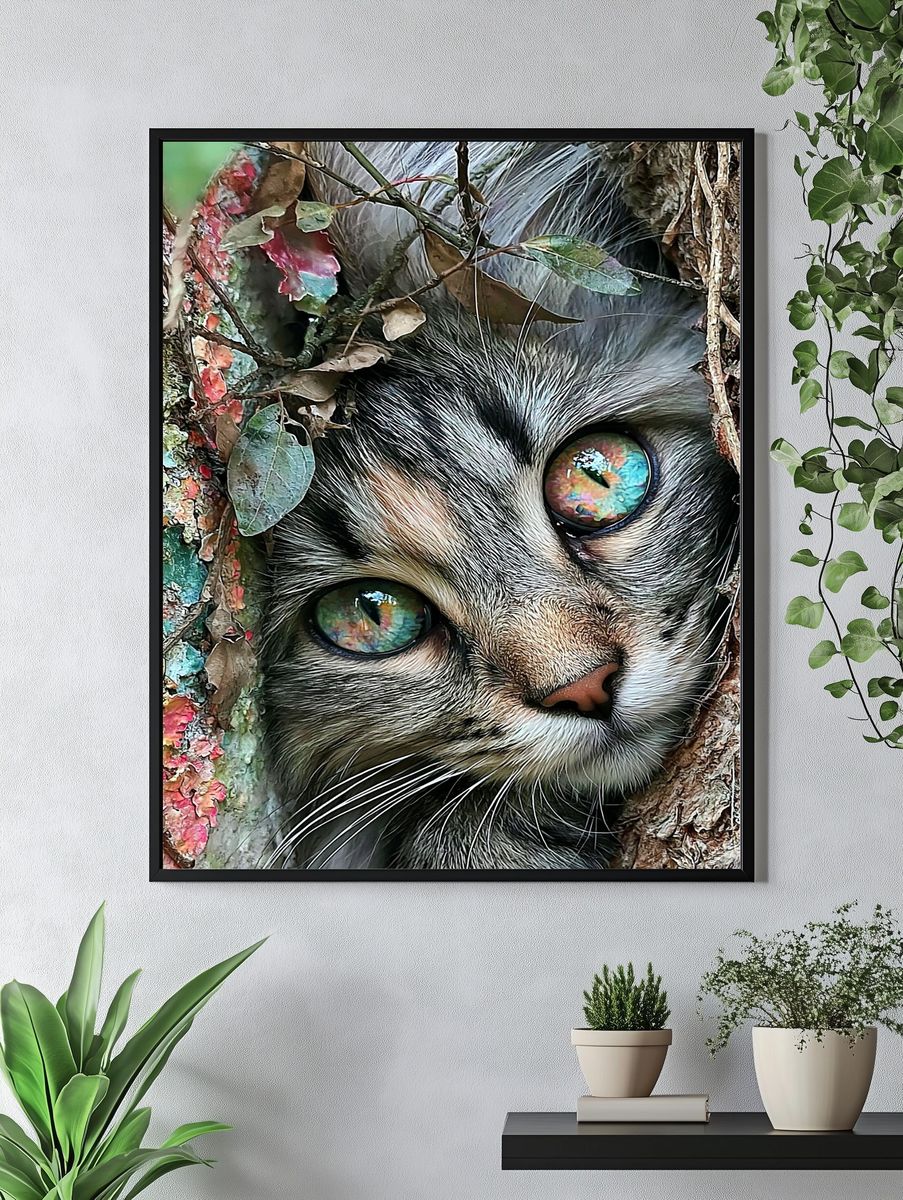 Mystic Cat Portrait Poster. — room view 4