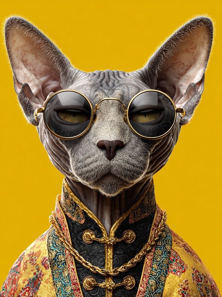 Sphynx Cat in Sunglasses — Funny Print. poster detail