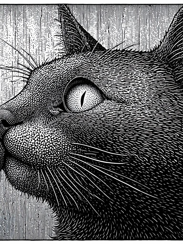 Black Cat Portrait Print. poster detail