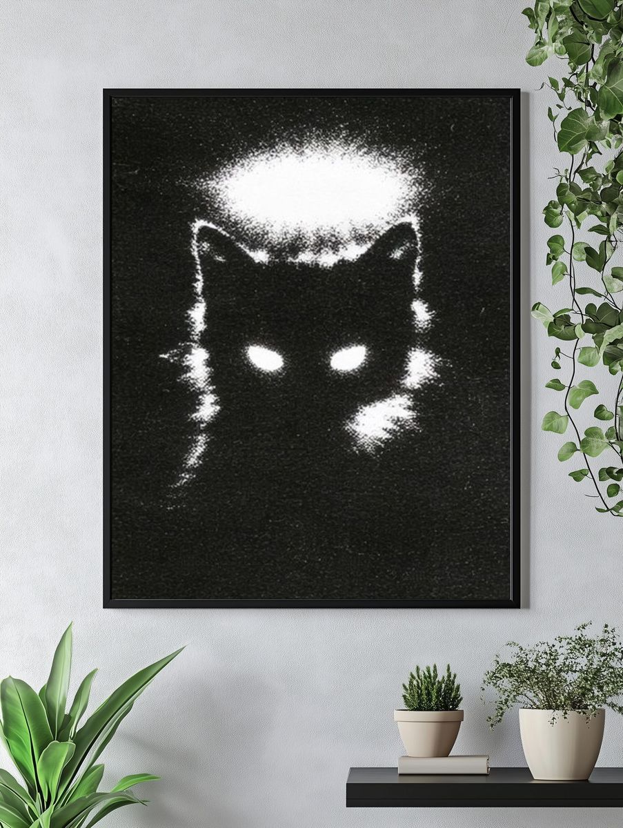 Glowing Cat Silhouette Poster. — room view 4