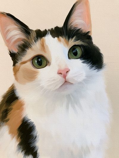 Calico Cat Portrait Print. poster