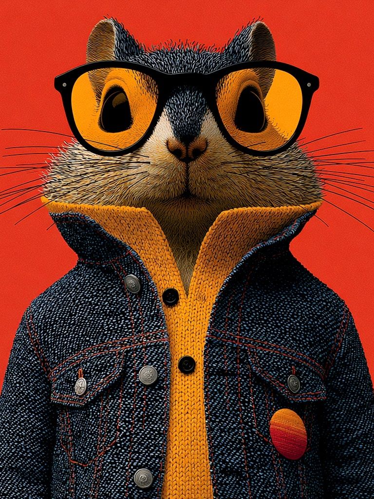 Cool Cat Portrait Illustration Poster. poster detail