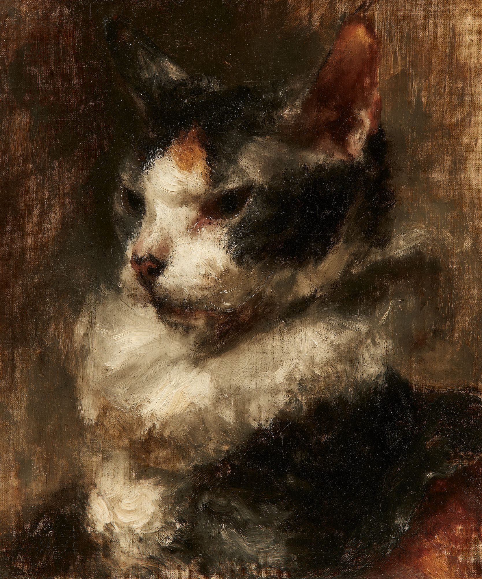 Calico Cat Portrait Print. poster — animals art