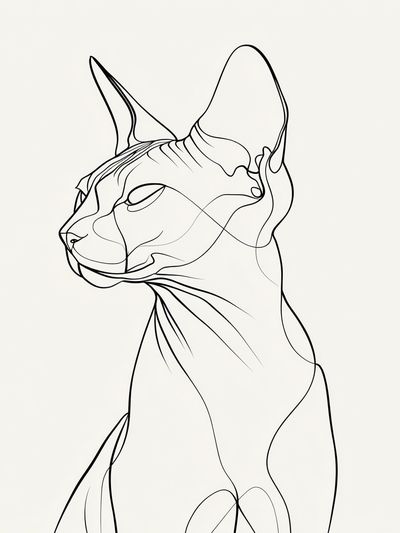 Sphynx Cat — Line Art Print. poster
