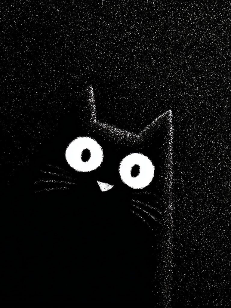 Black Cat Minimalist Print. poster — animals art