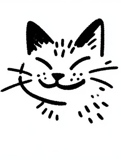Smiling Cat Line Art Poster. poster