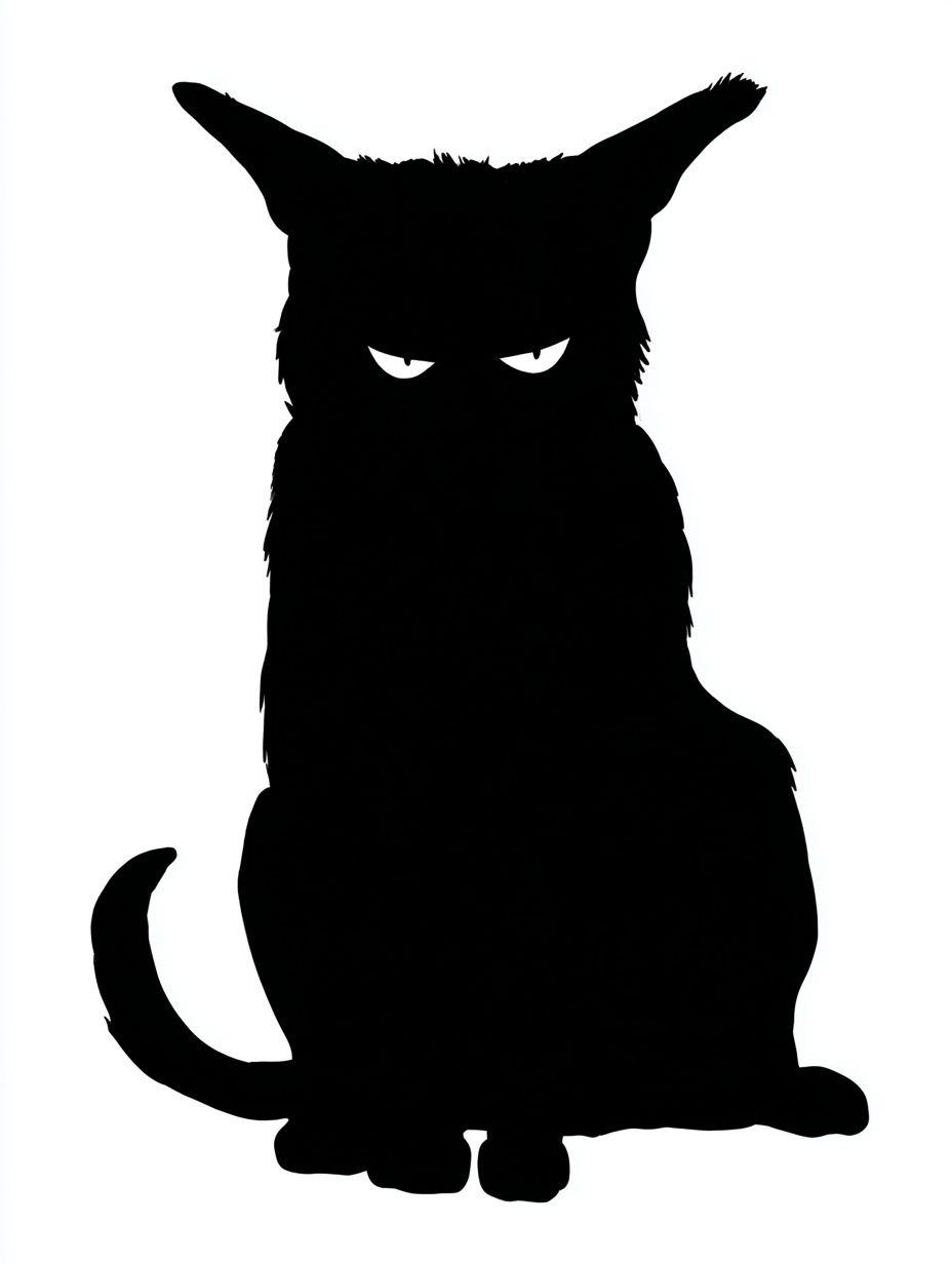 Black Cat Silhouette Poster. poster detail