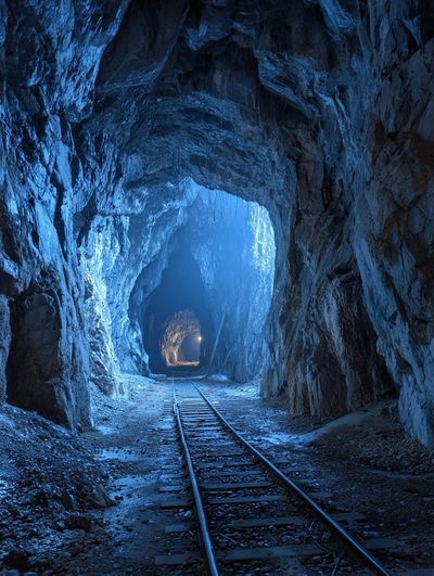 Mysterious Cave Tunnel — Photography Print. poster print