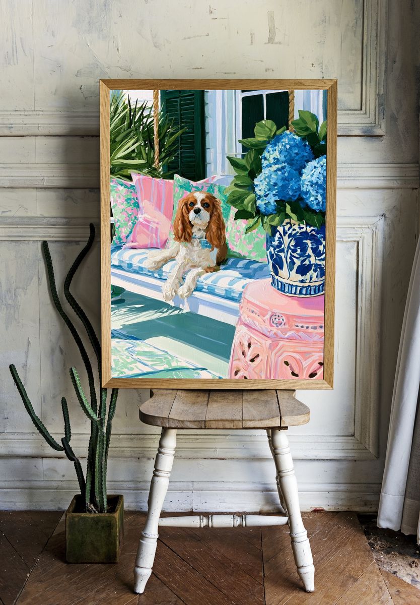 Cavalier Spaniel Porch Poster. room preview