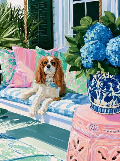Cavalier Spaniel Porch Poster. poster