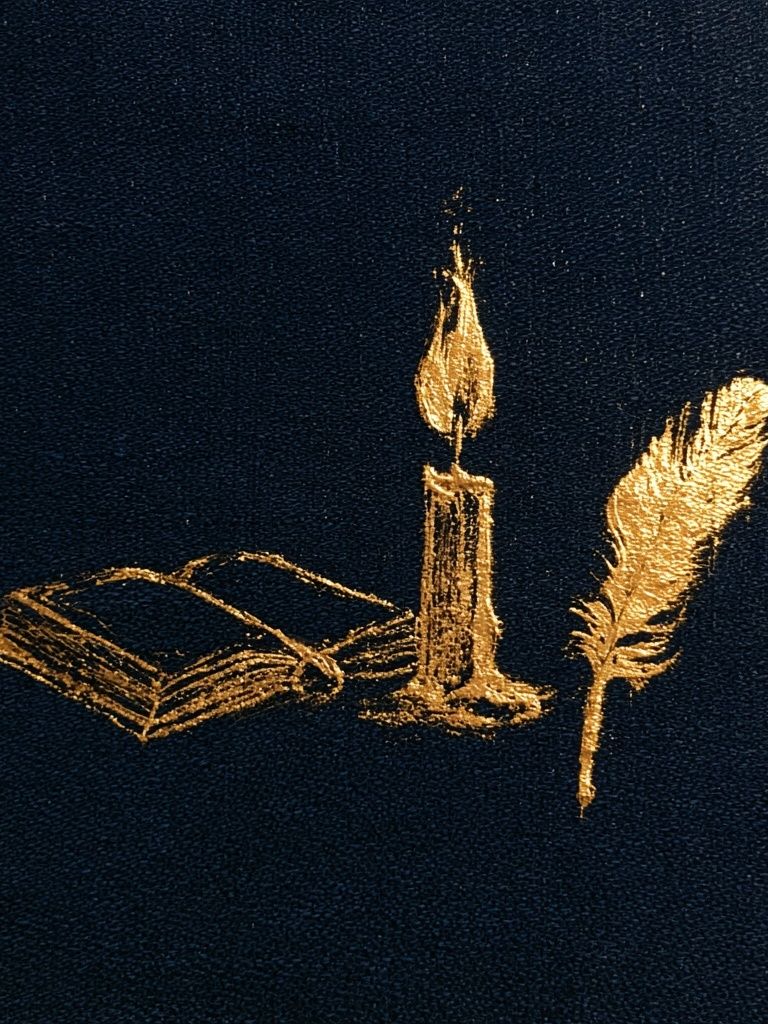 Candle, Book and Feather Typography Print. poster detail
