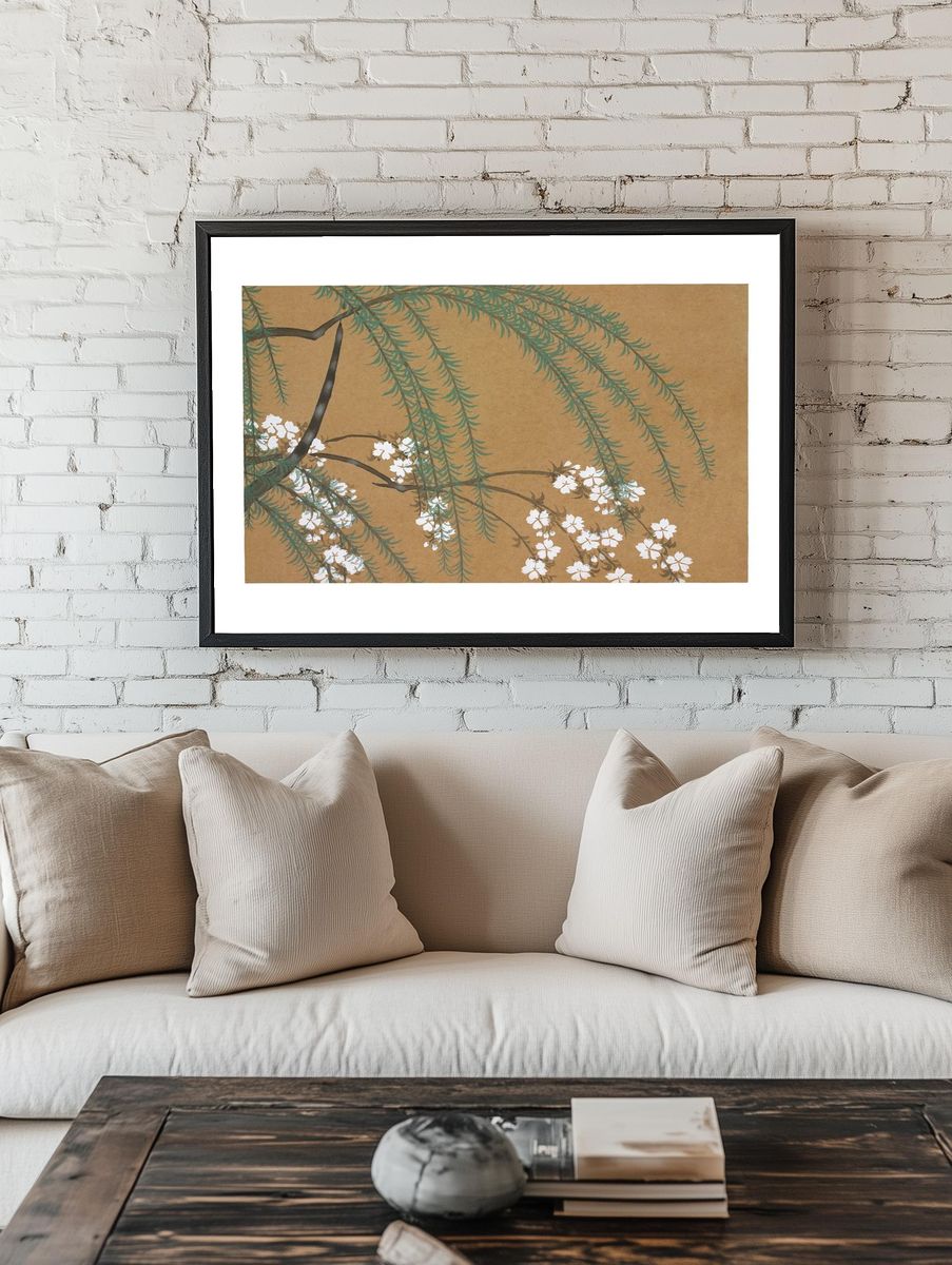 Cherry Blossom Branches — Botanical Print. room preview