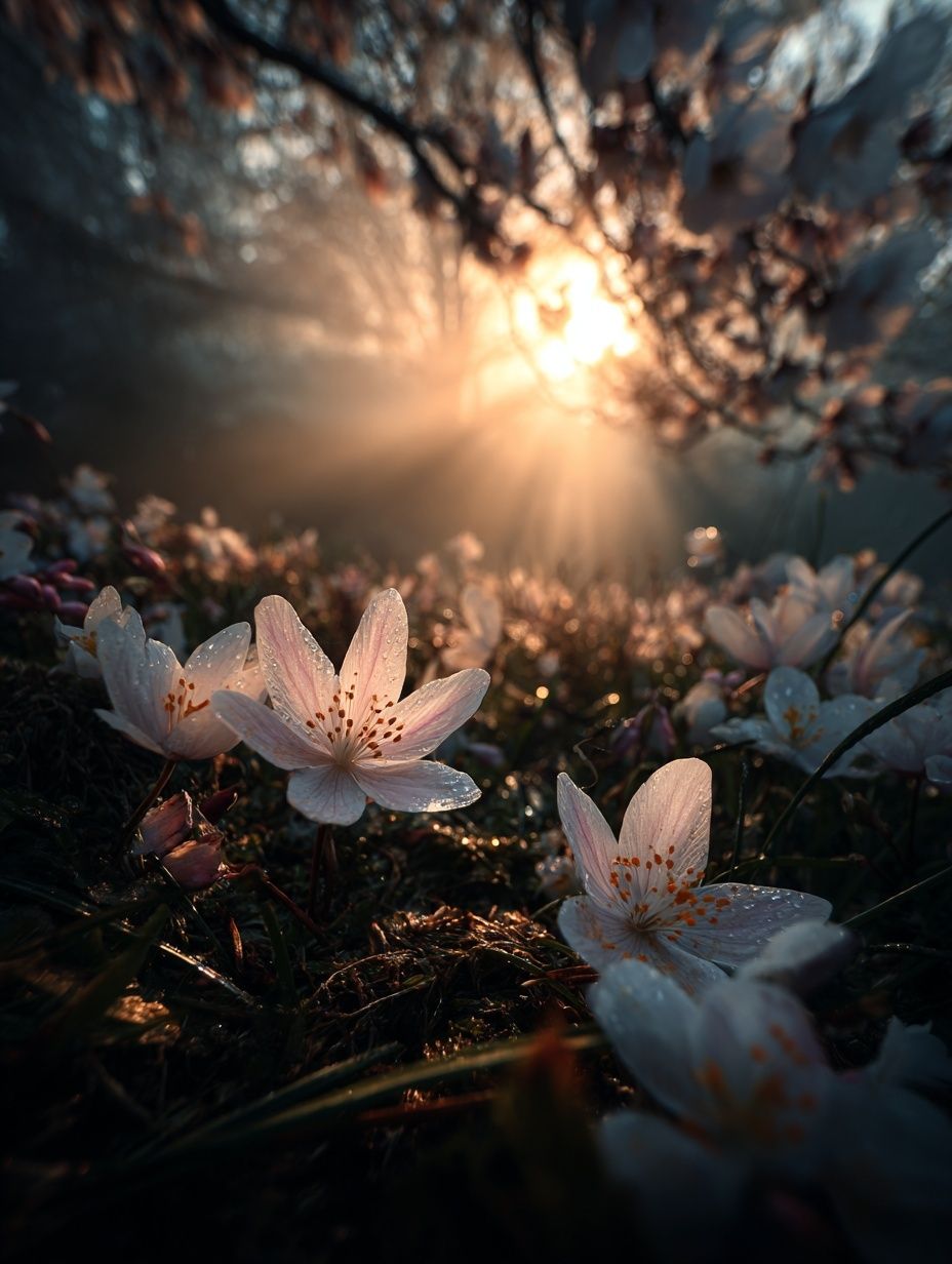 Cherry Blossom Sunrise Poster. poster detail