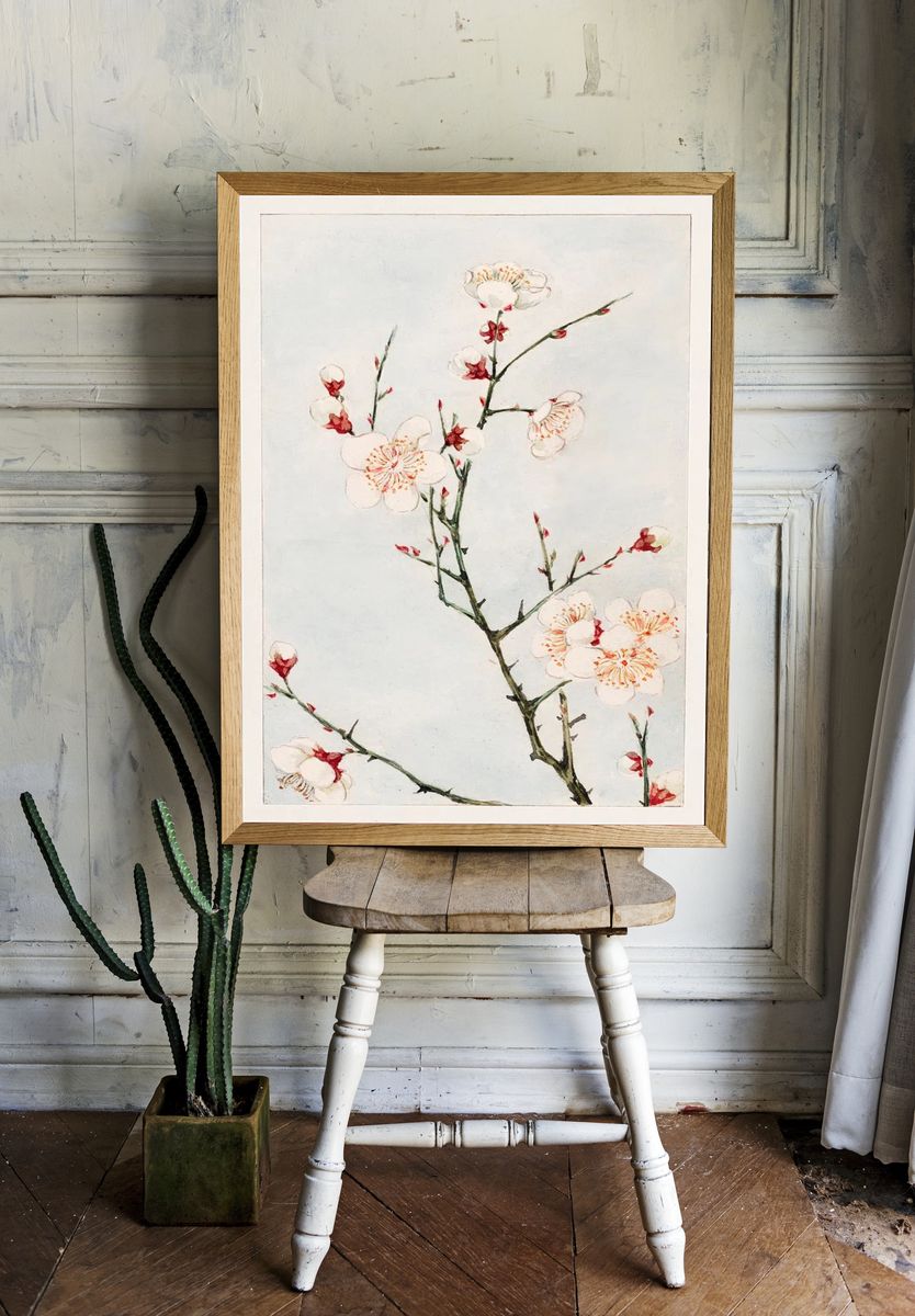 Cherry Blossom Watercolor Poster. — room view 1