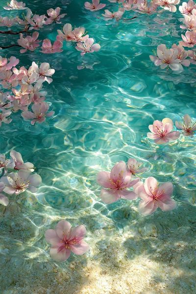 Cherry Blossom Water Reflection Poster.